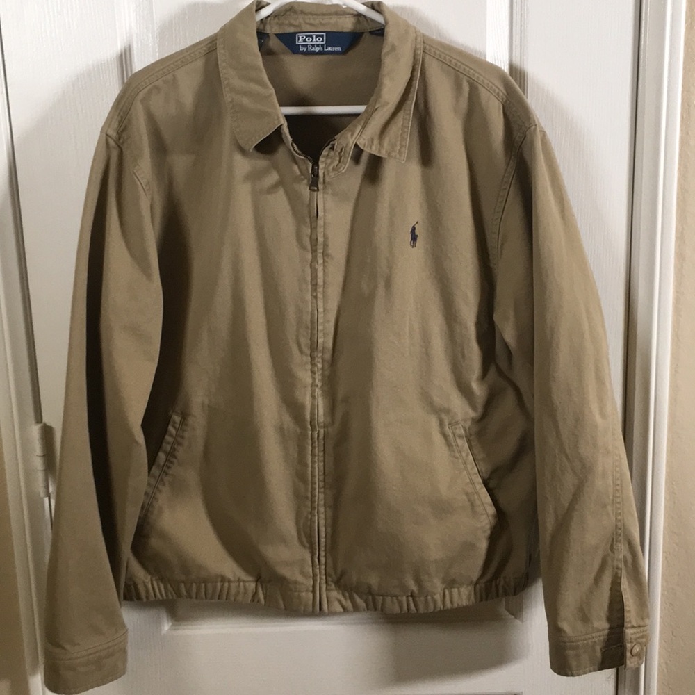 Polo by Ralph Lauren Khaki Zip Up Jacket Sz Large